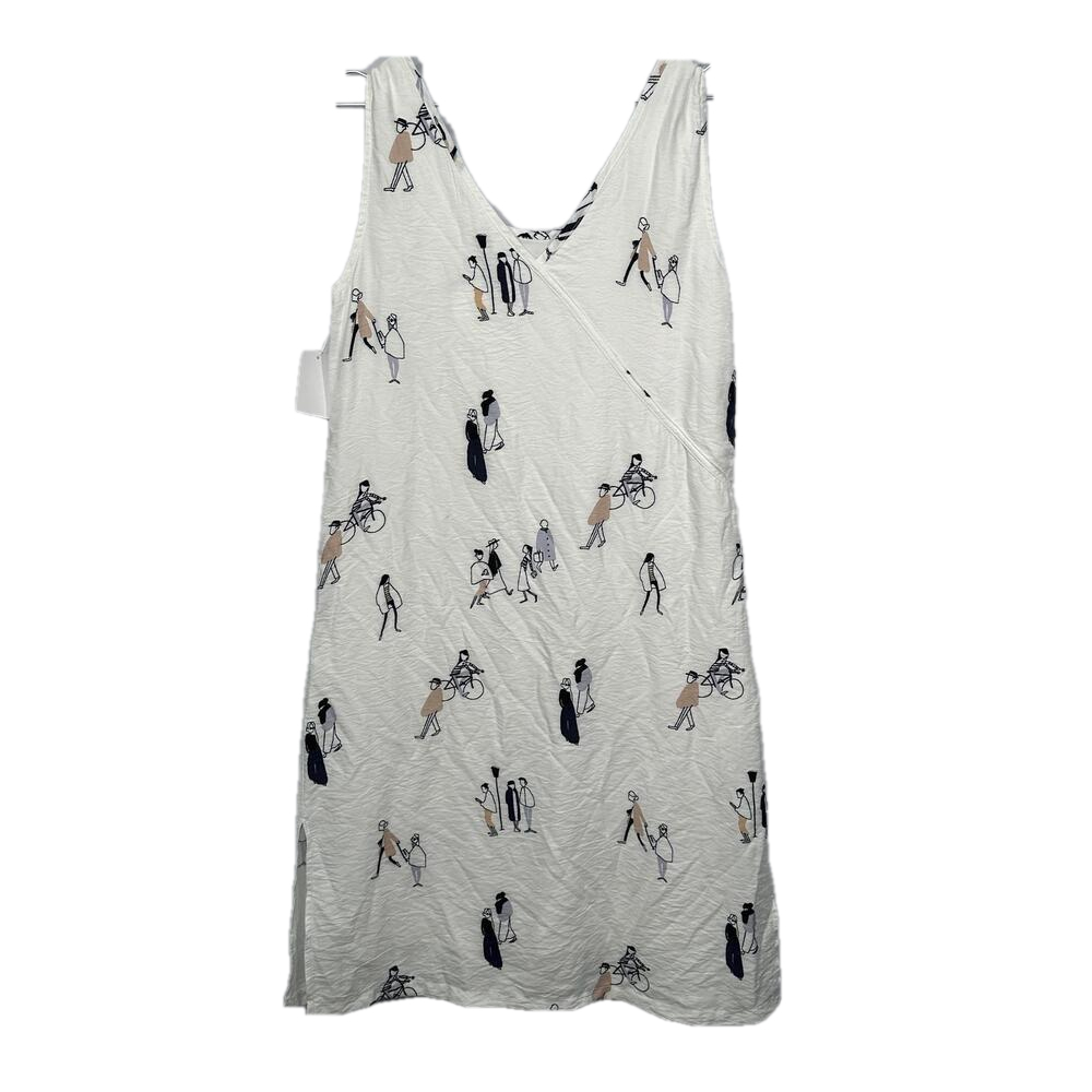ZOE Rayon White Graphic Tunic‎ Dress Small - Picture 3 of 5